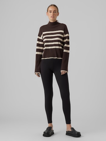 VERO MODA Sweater 'HAPPINESS' in Brown