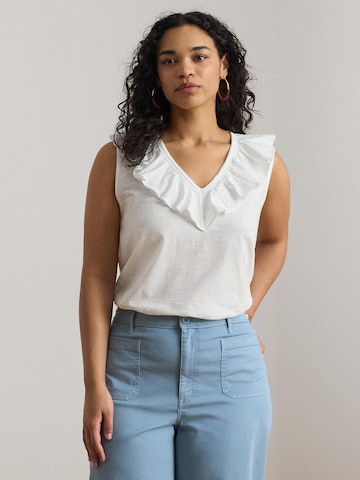 Top di Lauren Ralph Lauren Plus in bianco: frontale