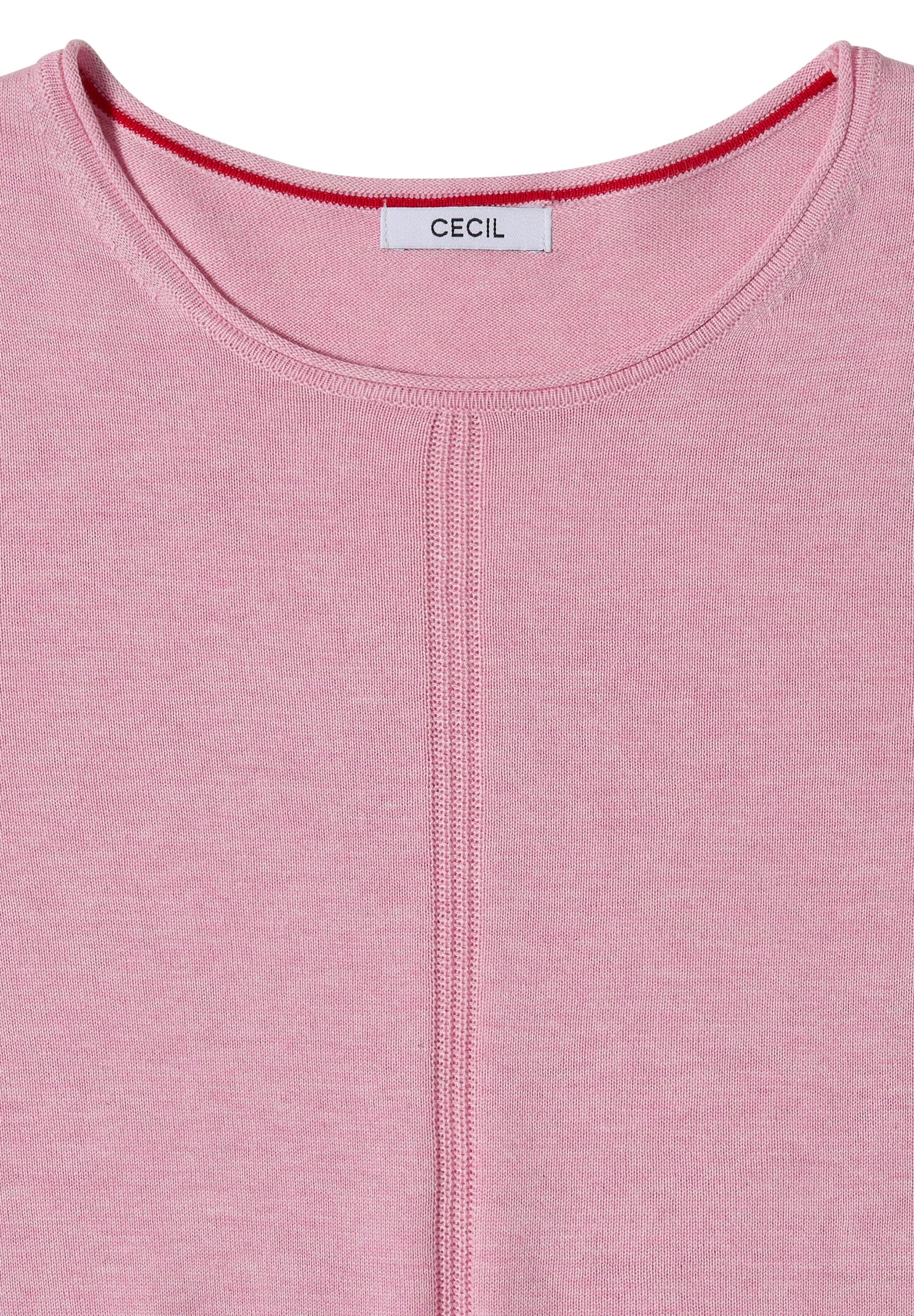CECIL Basic Pullover mit Rundhals in Unifarbe in Pink
