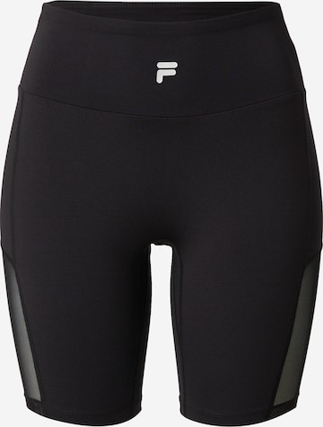 FILA Skinny Workout Pants in Black: front