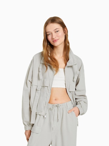 Bershka Between-season jacket in Grey: front