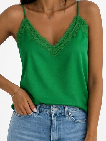 Worldclassca Top 'Spaghetti Lace Trim Top' in Green
