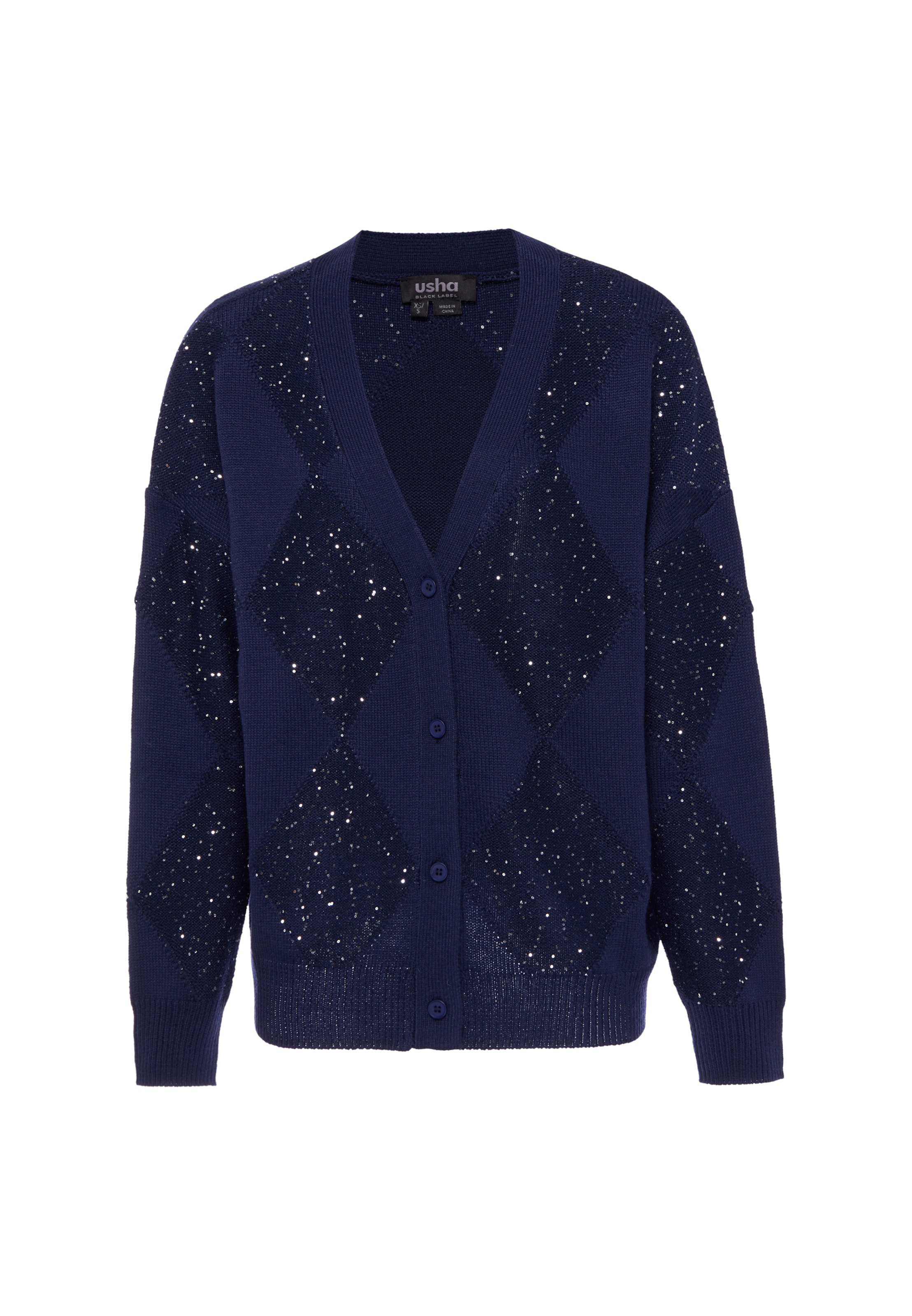 Cardigan usha BLACK LABEL en bleu : devant