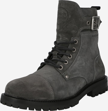 SCOTCH & SODA - Botas con cordones en gris: frente