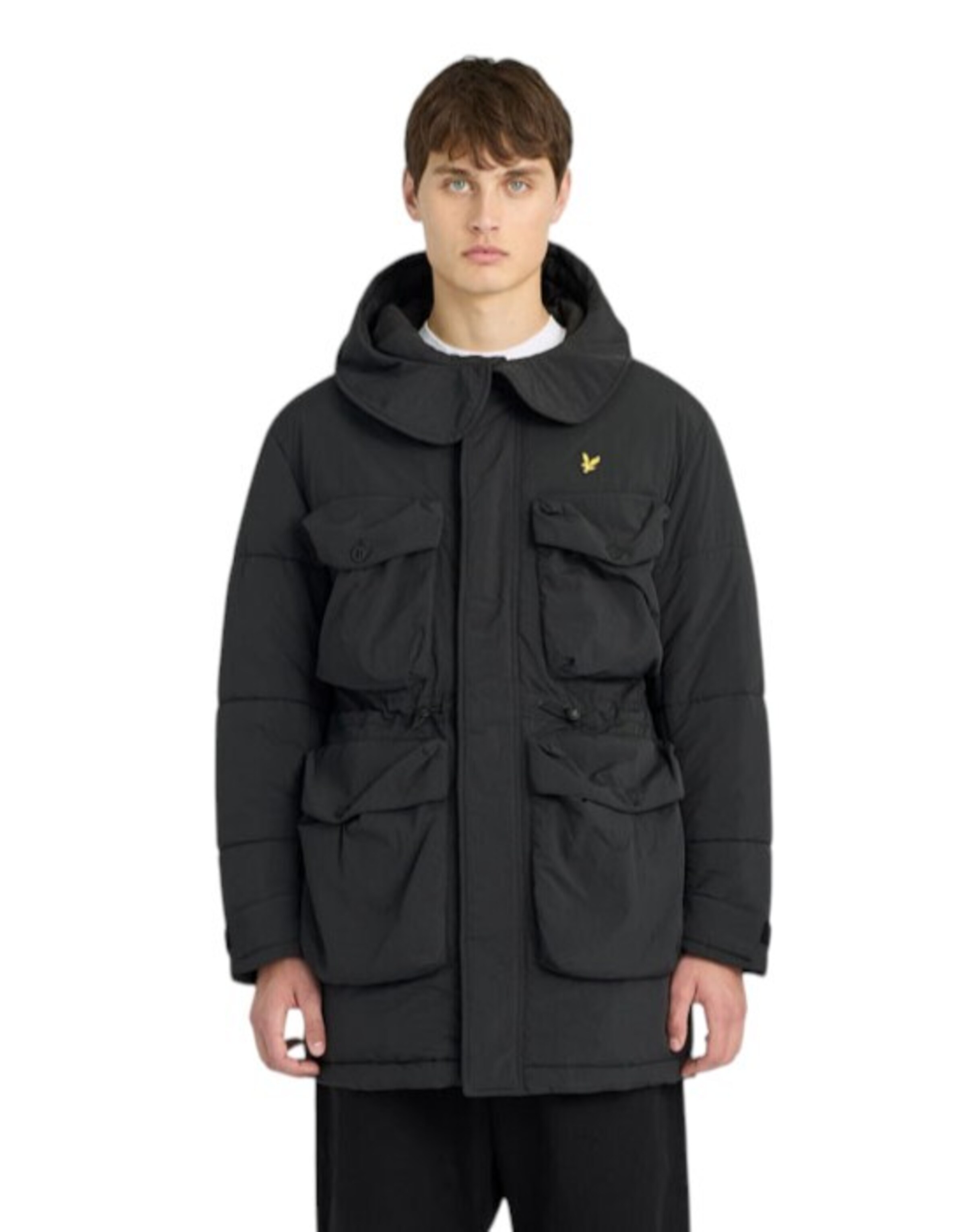 Lyle & Scott Tussenparka in Zwart: voorkant