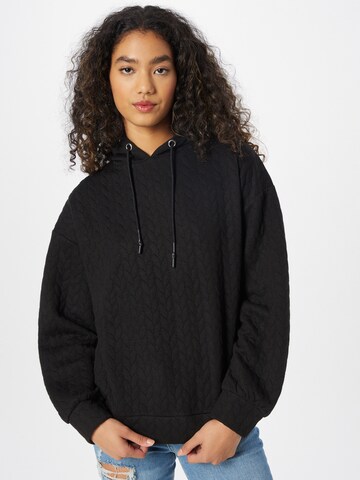 Sweat-shirt QS en noir : devant