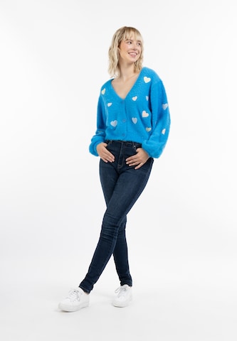 MYMO Gebreid vest 'Biany' in Blauw