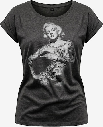MAKAYA Shirt 'Tattoo' in Grey: front