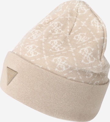 GUESS Шапка '4G BEANIE' в Бежевый: спереди