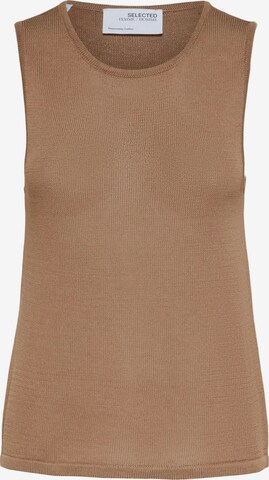 SELECTED FEMME Knitted Top in Brown: front