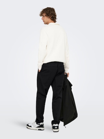 Loosefit Pantalon chino 'ONSCoil' Only & Sons en noir