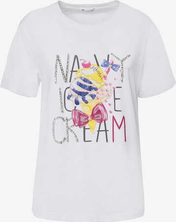 balta Influencer Marškinėliai 'Cream': priekis