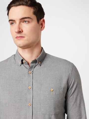 Kronstadt Slim fit Button Up Shirt 'Dean' in Grey