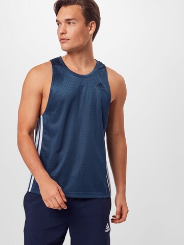 Skinny T-Shirt fonctionnel ADIDAS SPORTSWEAR en bleu : devant