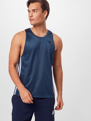 Skinny T-Shirt fonctionnel ADIDAS SPORTSWEAR en bleu : devant