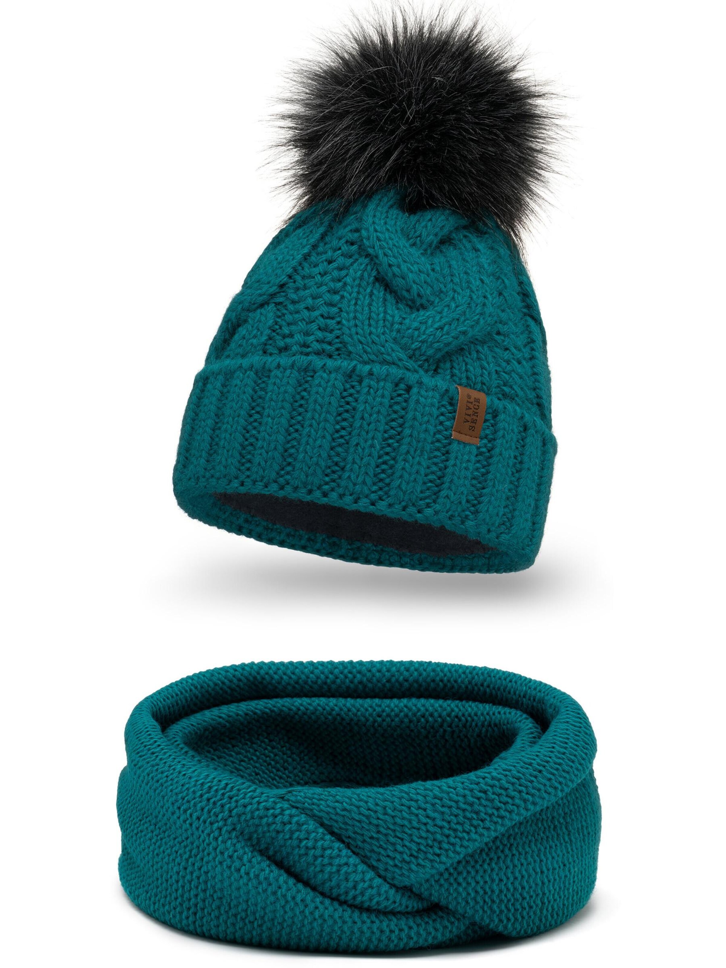 Vivisence Beanie '7014 Set' in Blue: front