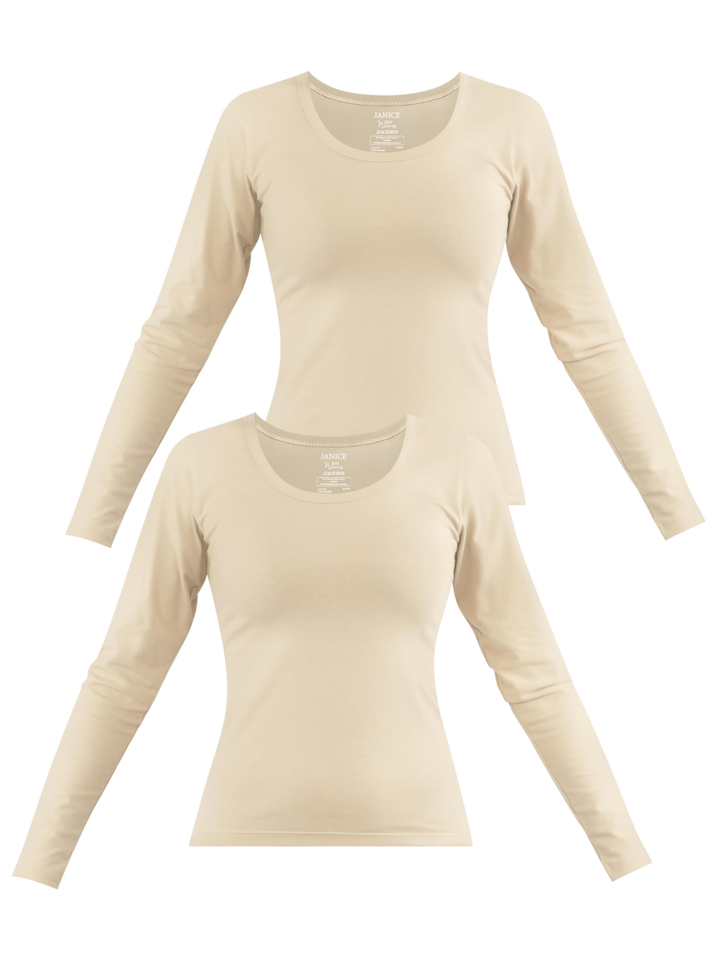 Janice - Camiseta 'Nimes' en beige: frente