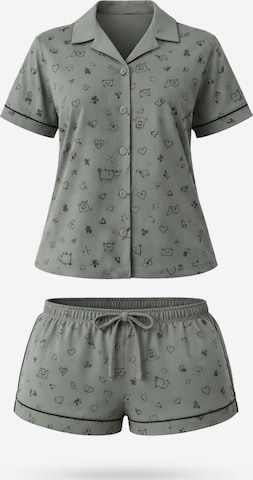 Shorty 'Leafletic Women’s Printed Night Wear Short Set' di LEAFLETIC in verde: frontale
