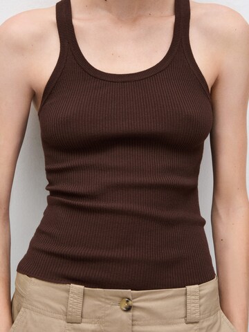 MANGO Knitted top 'RIRI' in Brown