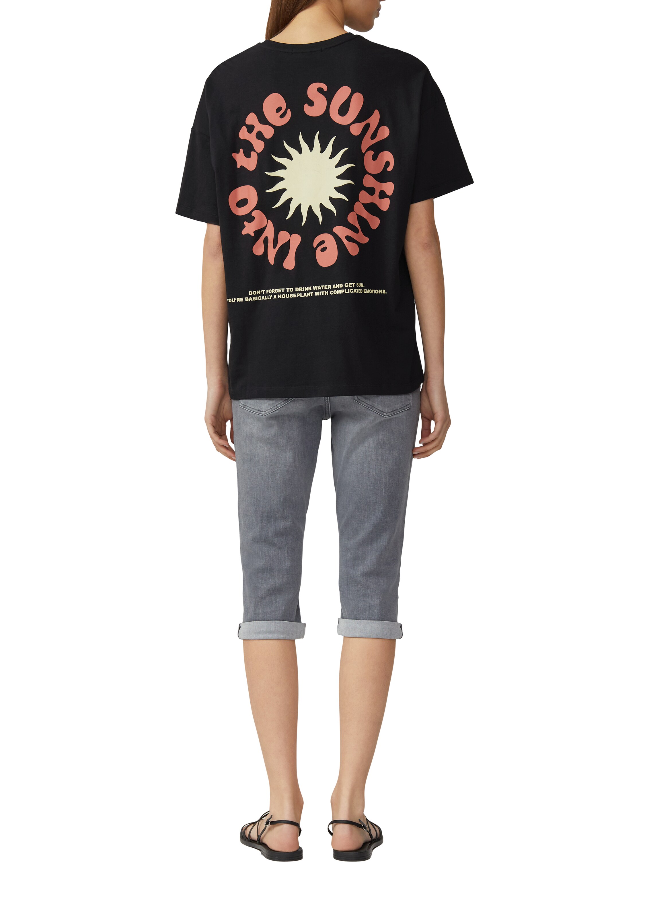 QS T-Shirt in Schwarz