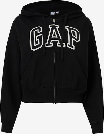 GAP Sweat jacket 'HERITAGE' in Black: front
