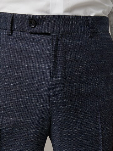STRELLSON Slim fit Pleated Pants 'Till' in Blue