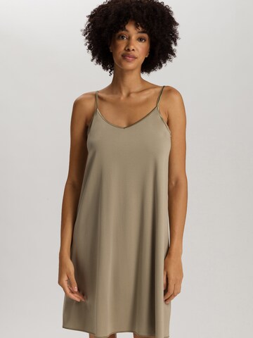 Hanro Pajama shirt ' Spaghettidress Cotton Silk ' in Brown: front
