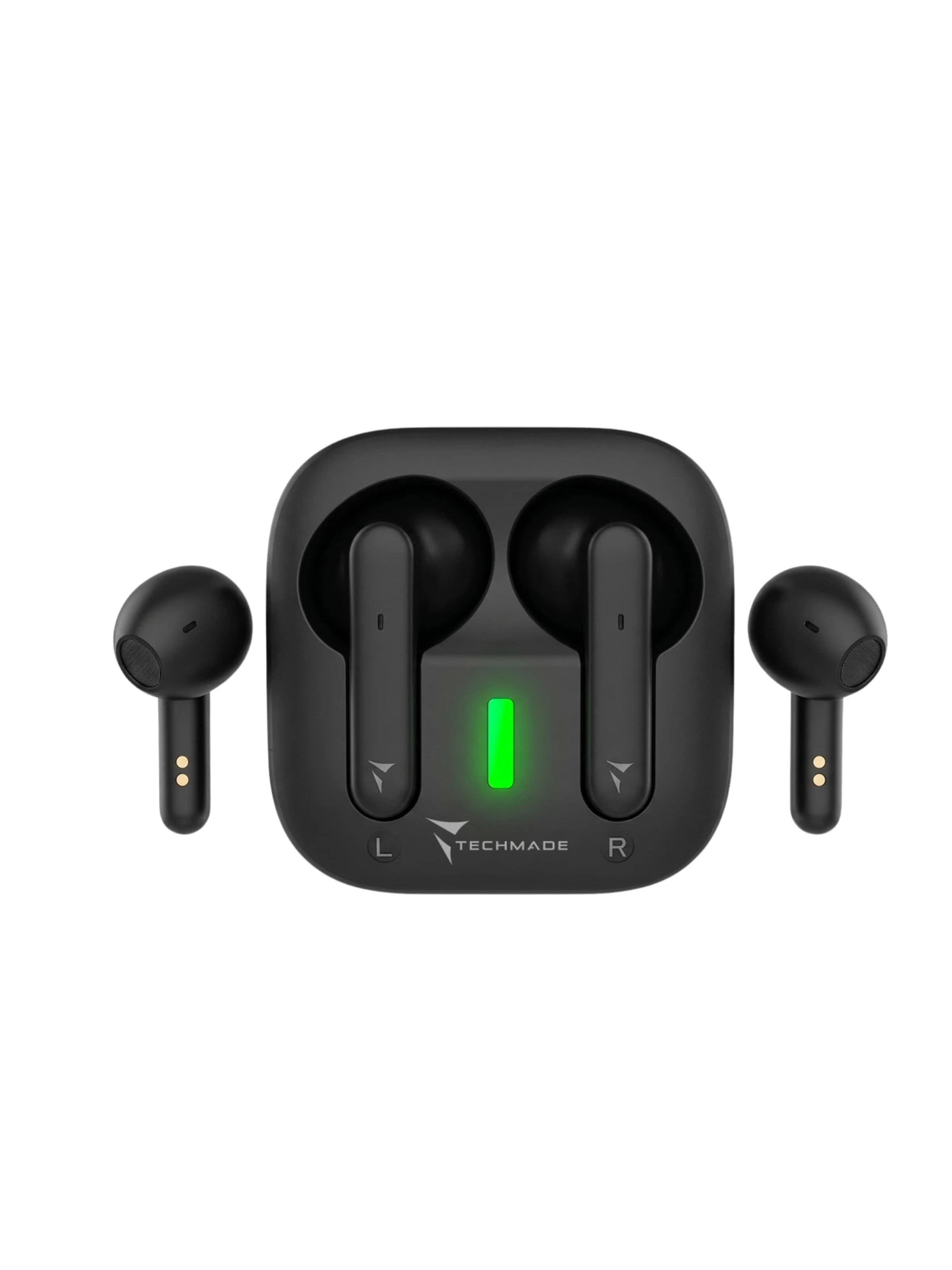 Casques 'Techmade Kabellose Kopfhörer Schwarz' Techmade en noir : devant