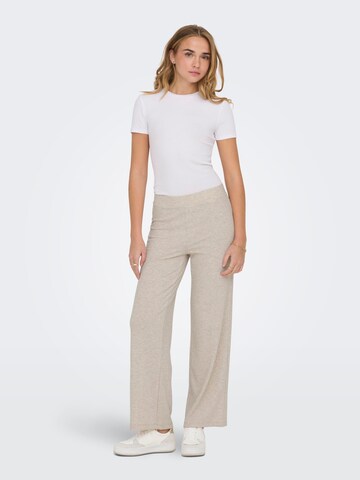 ONLY Wide leg Pants 'NELLA' in Beige