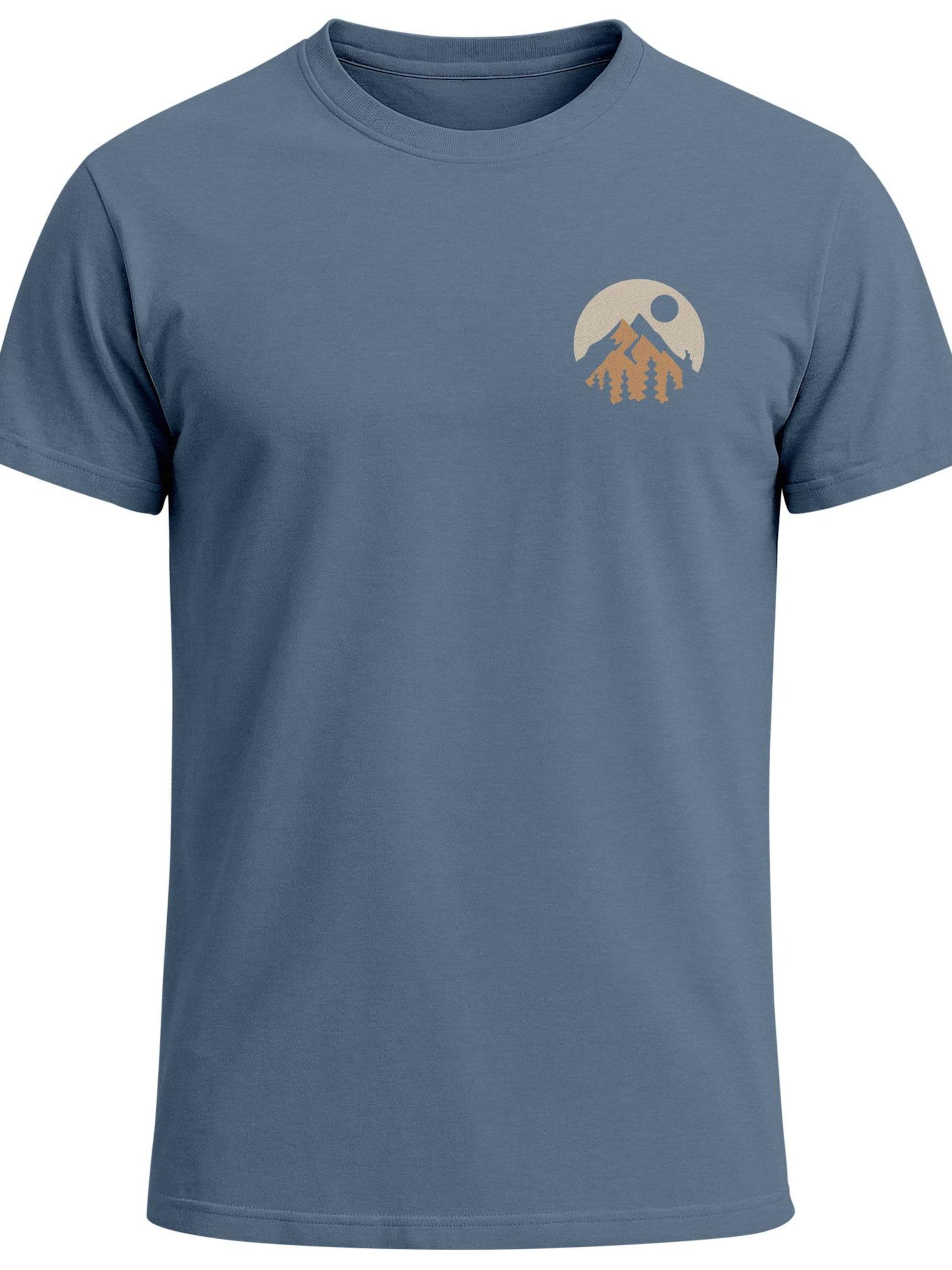 Neverless Shirt 'Mountain Scape' in Blue: front