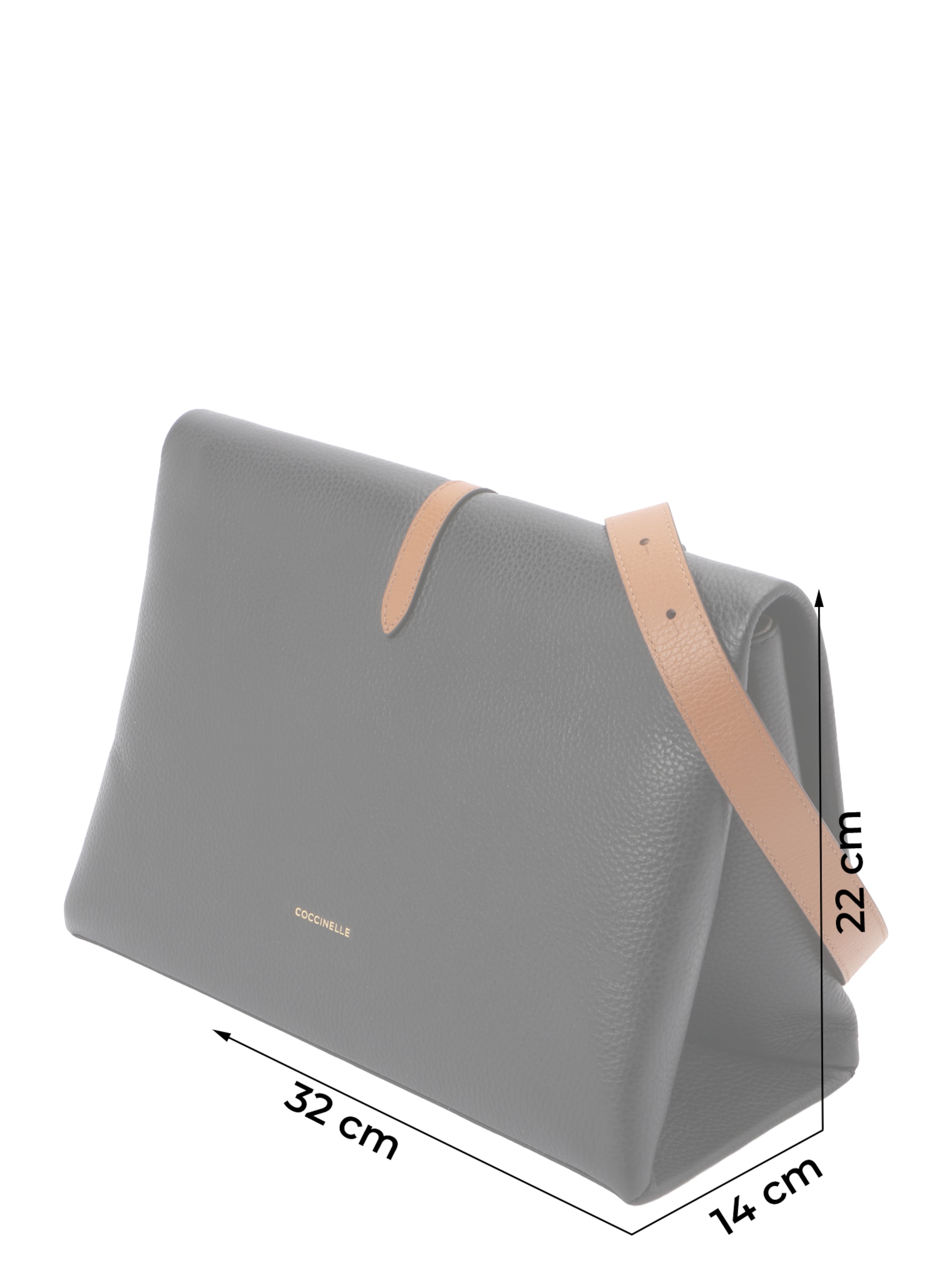 Coccinelle Sac bandoulière 'DORIAN' en One Size en ivoire / cognac / noir, Vue avec produit