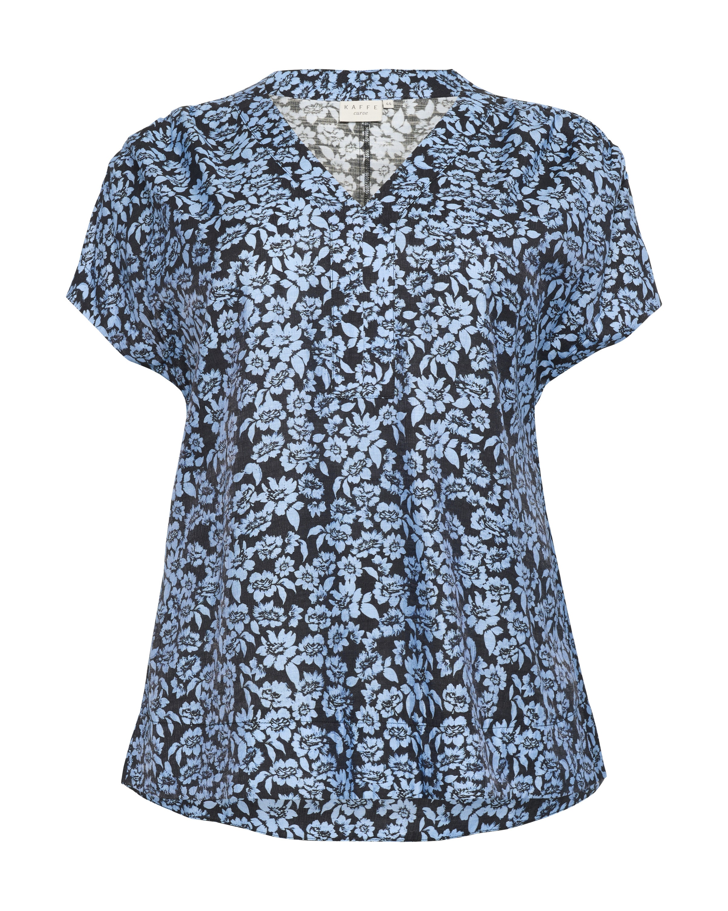 Chemisier 'Amina' KAFFE CURVE en bleu : devant