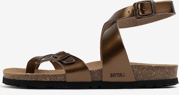 Bayton Sandal 'Swan' in Gold: front