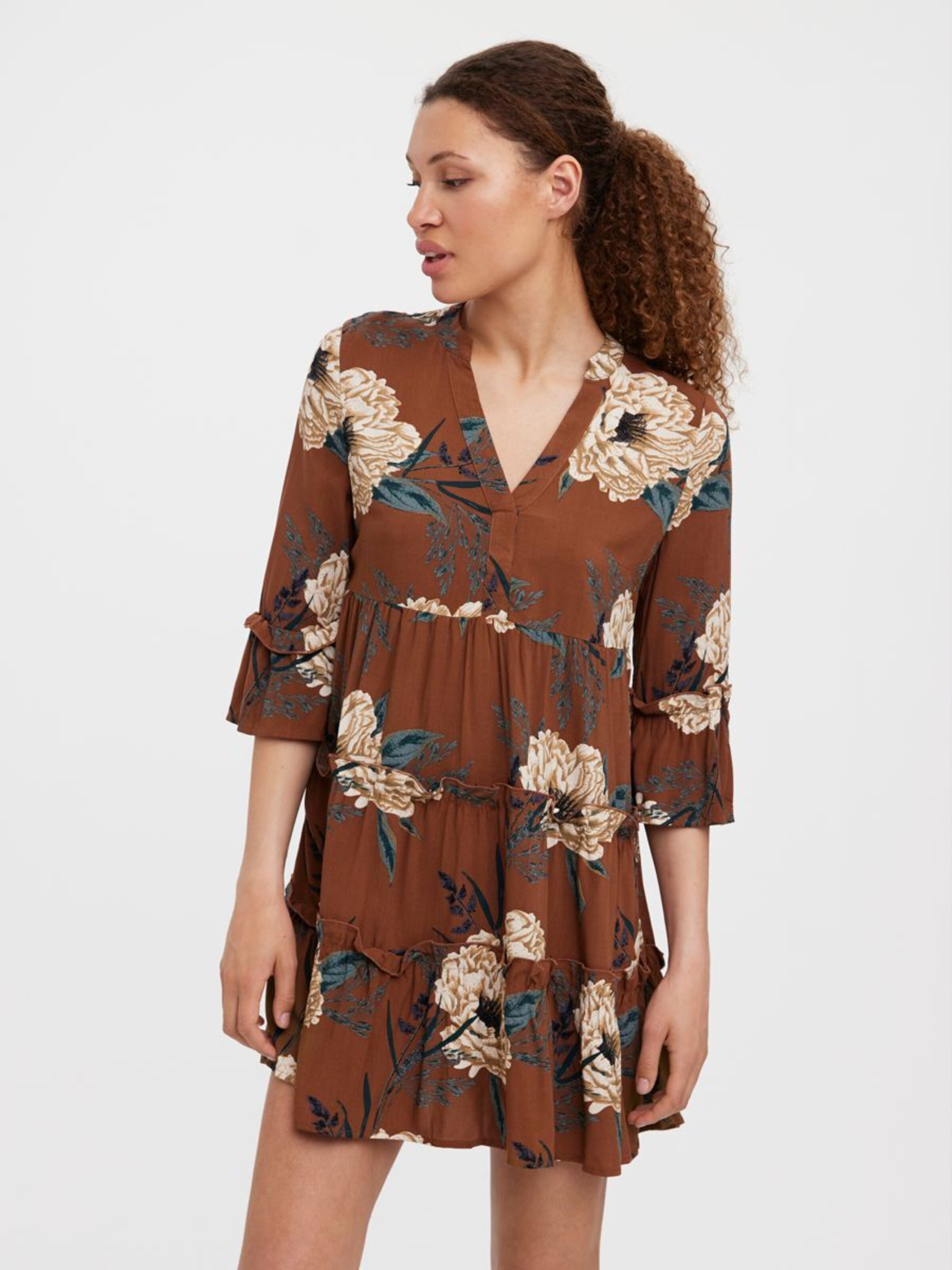 Frauen Kleider VERO MODA Kleid in Dunkelbraun - OR81396 Frauen Kleider VERO MODA Kleid in Dunkelbraun - OR81396