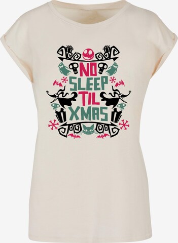 ABSOLUTE CULT Shirt 'Ladies The Nightmare Before Christmas - No Sleep' in Beige: voorkant