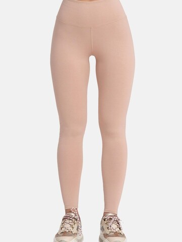 Evoni Slimfit Leggings 'aus Baumwolle mit hohem Bund'‌‌‌ in Braun