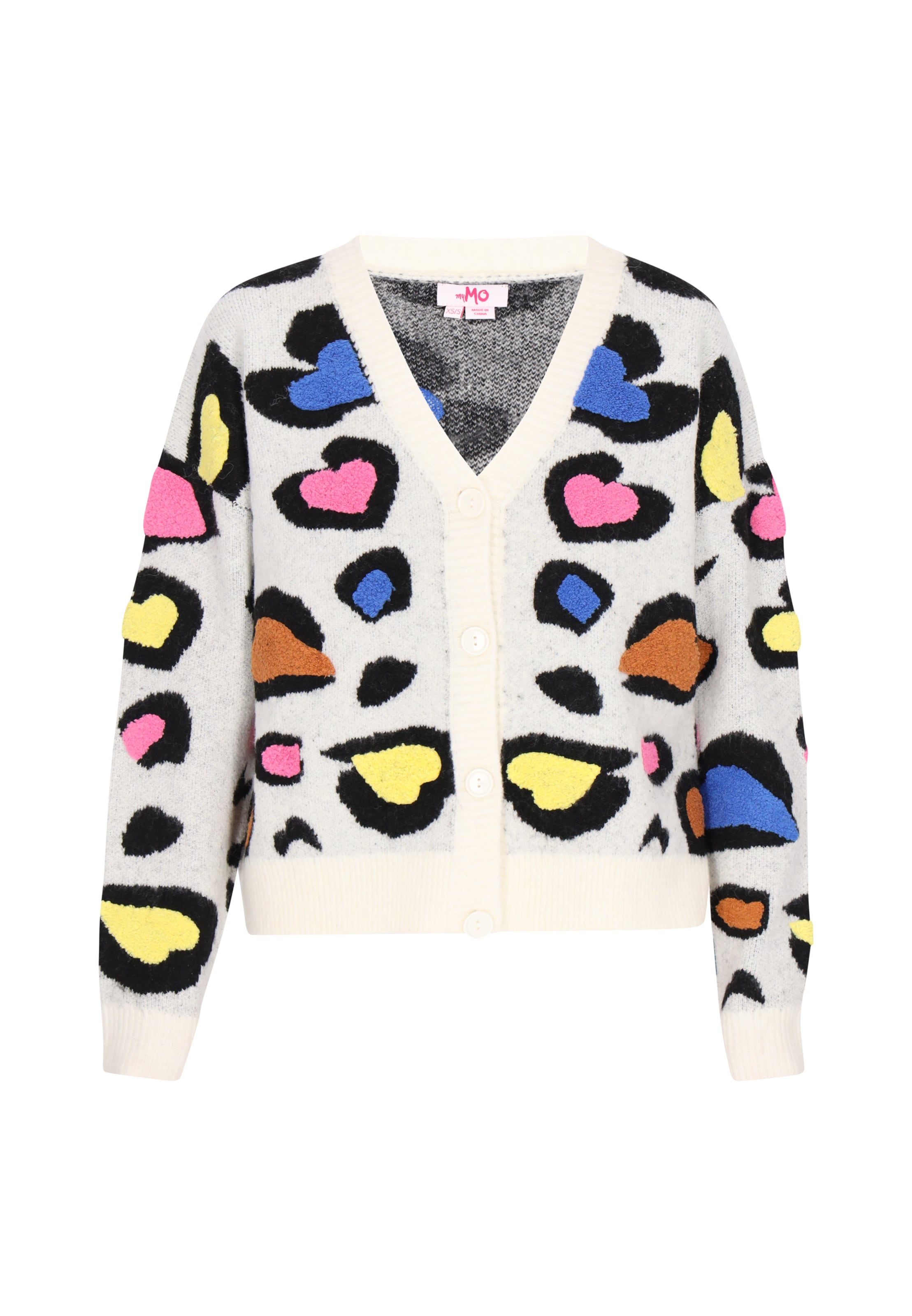 MYMO Gebreid vest in Wit: voorkant