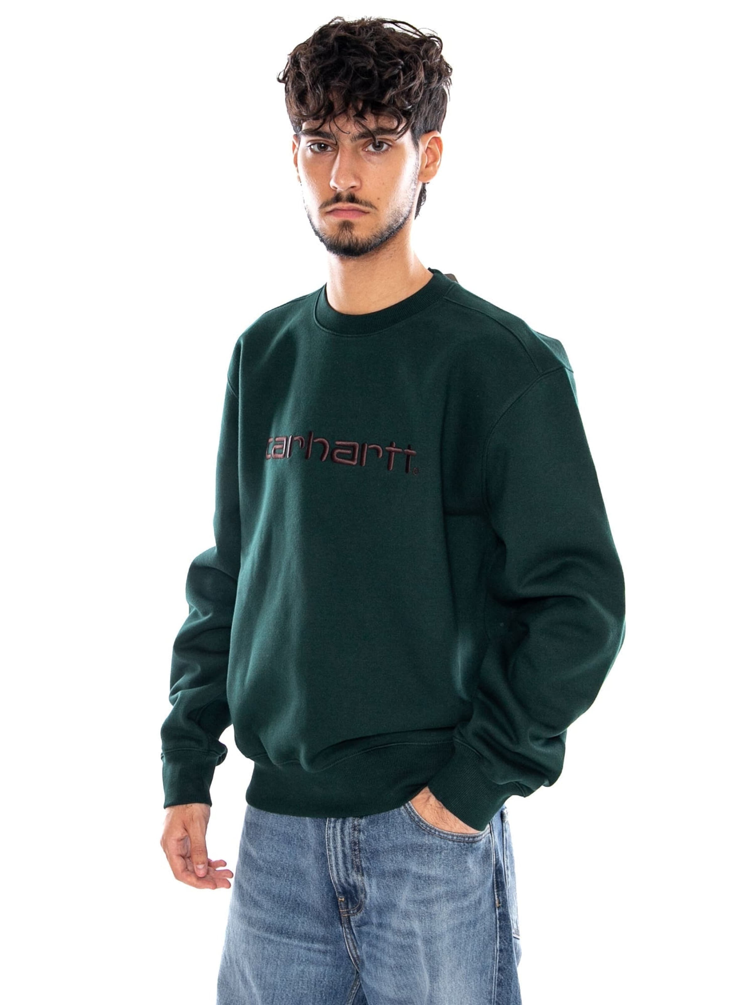 Carhartt WIP Sweatshirt 'CARHARTT SWEAT DARK SCARAB / PALISANDER' in Bruin: voorkant