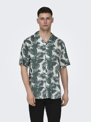 Only & Sons Regular fit Button Up Shirt 'Dash' in Green: front