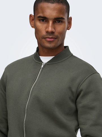 Only & Sons Sweatjacke 'ONSCERES' in Grün