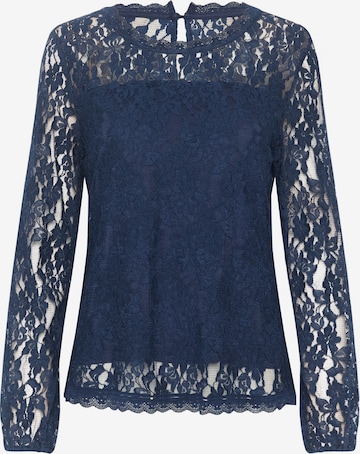 Cream Blouse 'Kit' in Blue: front