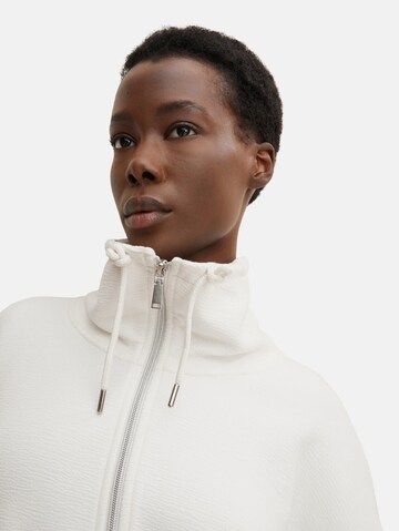 TOM TAILOR Zip-Up Hoodie in White