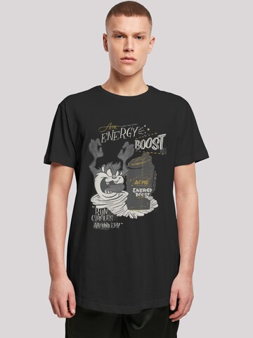 F4NT4STIC Shirt 'Looney Tunes Taz Energy Boost' in Zwart: voorkant