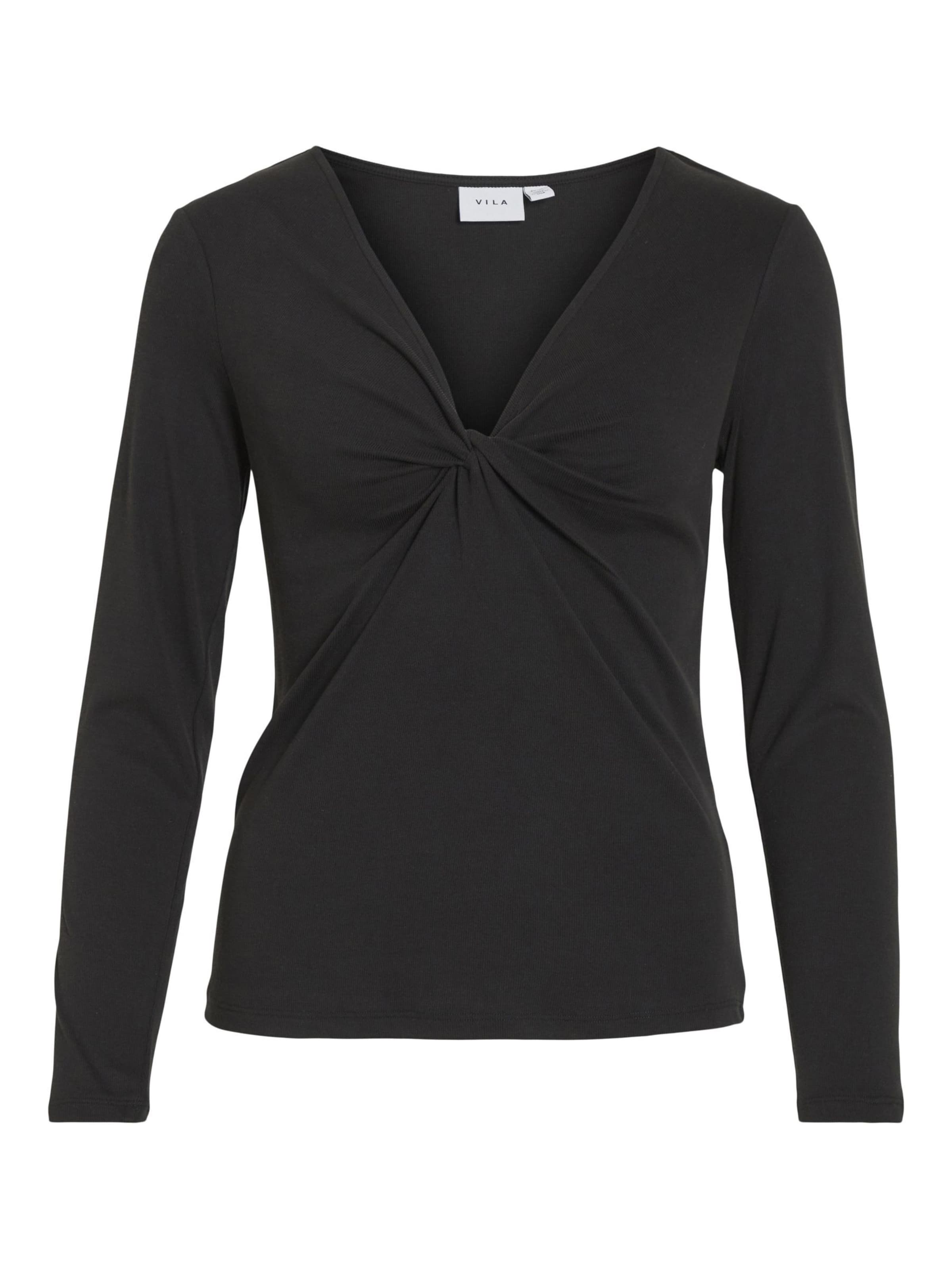 VILA Тениска в черно: отпред