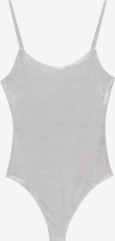 Tricou body de la Pull&Bear pe argintiu: față