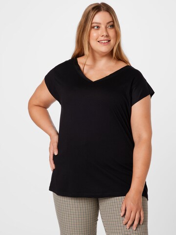 Tricou de la Tom Tailor Women + pe negru: față