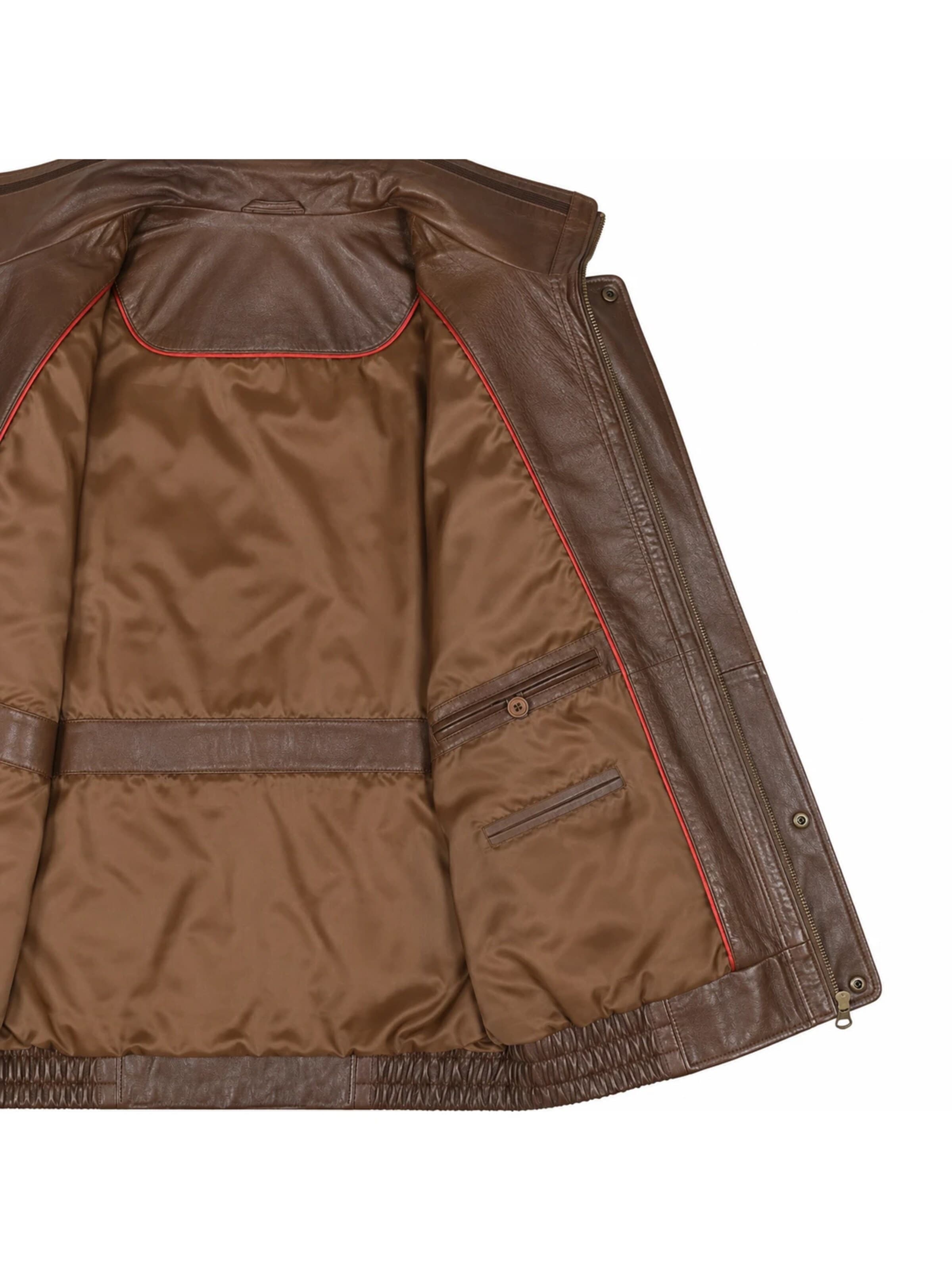 Mouflon Between-Season Jacket 'Harry Lederblouson' in Brown