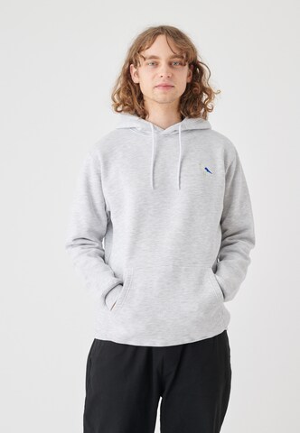 Cleptomanicx Sweatshirt 'Hooded Embro Gull 2' in Grey: front