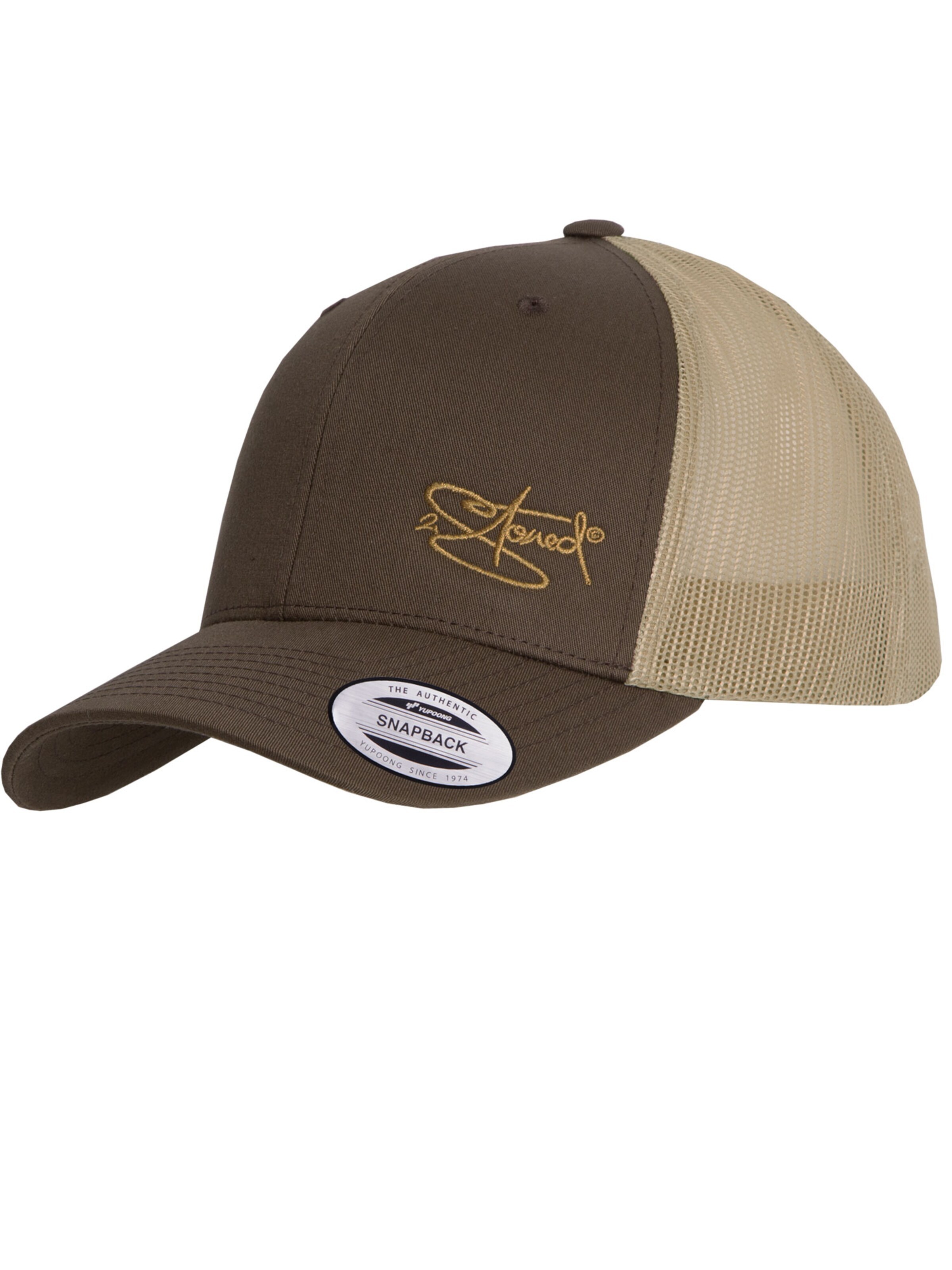 2Stoned Cap 'Flexfit Trucker Retro 2-Tone' in Brown: front