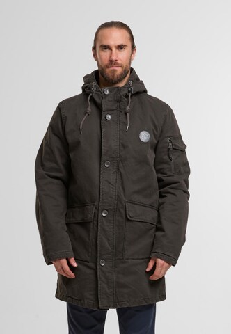 INDICODE JEANS Přechodová parka 'Idahoe' – hnědá: přední strana